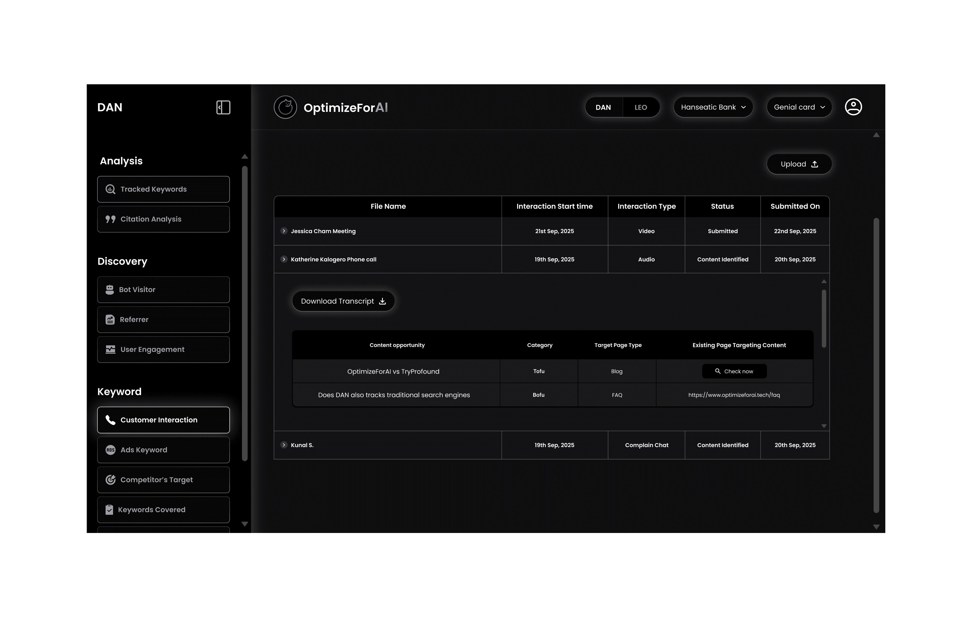 DAN Analytics Dashboard